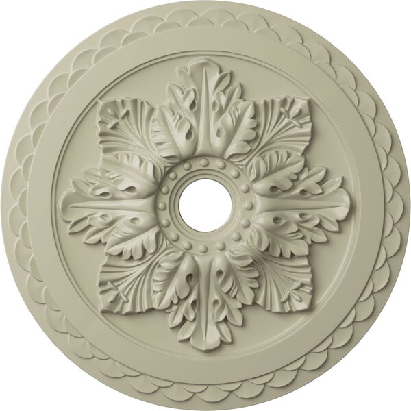 Ekena Millwork Bordeaux Deluxe Ceiling Medallion (Fits Canopies up to 4"), 23 5/8"OD x 3"ID x 2"P, Clear Yellow CM23BOCYF - main